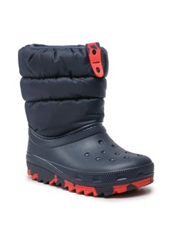 Crocs Śniegowce Classic Neo Puff Boot K 207684 Granatowy ze sklepu MODIVO w kategorii Buty zimowe dziecięce - zdjęcie 168384526