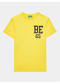 United Colors Of Benetton T-Shirt 3I1XC10BI Żółty Regular Fit ze sklepu MODIVO w kategorii T-shirty chłopięce - zdjęcie 168392678