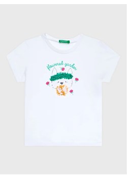 United Colors Of Benetton T-Shirt 3096G107O Biały Regular Fit ze sklepu MODIVO w kategorii Bluzki dziewczęce - zdjęcie 168407518