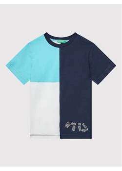 United Colors Of Benetton T-Shirt 3BVXC103U Granatowy Regular Fit ze sklepu MODIVO w kategorii T-shirty chłopięce - zdjęcie 168411975