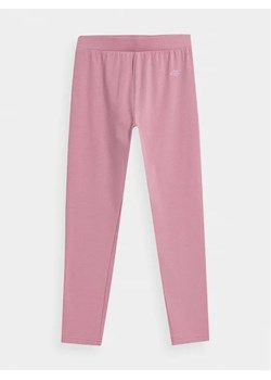 4F Legginsy 4FJAW23TTIGF093 Różowy Slim Fit ze sklepu MODIVO w kategorii Spodnie dziewczęce - zdjęcie 168420926