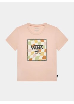 Vans T-Shirt Checker Box Crew VN000795 Różowy Regular Fit ze sklepu MODIVO w kategorii Bluzki dziewczęce - zdjęcie 168423375