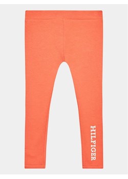 Tommy Hilfiger Legginsy KG0KG07410 Pomarańczowy Slim Fit ze sklepu MODIVO w kategorii Spodnie dziewczęce - zdjęcie 168424257
