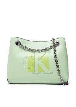 Calvin Klein Jeans Torebka Sculpted Shoulder Bag24 Chain K60K609767 Zielony ze sklepu MODIVO w kategorii Torby Shopper bag - zdjęcie 168425295