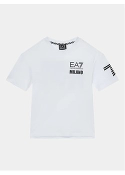 EA7 Emporio Armani T-Shirt 6RBT60 BJ7CZ 1100 Biały Regular Fit ze sklepu MODIVO w kategorii T-shirty chłopięce - zdjęcie 168427958