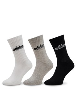 adidas Skarpety wysokie unisex Linear Crew Cushioned Socks 3 Pairs IC1302 Szary ze sklepu MODIVO w kategorii Skarpetki damskie - zdjęcie 168429208
