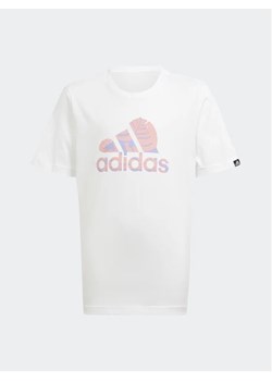adidas T-Shirt HR8147 Biały ze sklepu MODIVO w kategorii Bluzki dziewczęce - zdjęcie 168432675