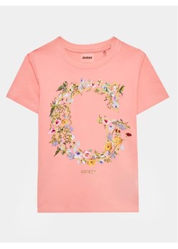 Guess T-Shirt J3YI42 I3Z14 Różowy Regular Fit ze sklepu MODIVO w kategorii Bluzki dziewczęce - zdjęcie 168435786
