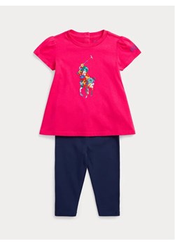 Polo Ralph Lauren Komplet t-shirt i legginsy 310909910001 Różowy Regular Fit ze sklepu MODIVO w kategorii Komplety niemowlęce - zdjęcie 168441768
