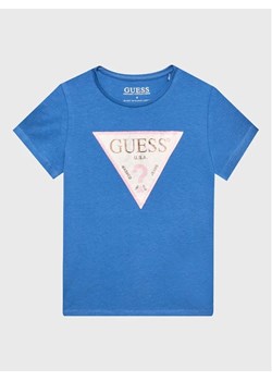 Guess T-Shirt K3GI27 K6YW1 Niebieski Regular Fit ze sklepu MODIVO w kategorii Bluzki dziewczęce - zdjęcie 168443307