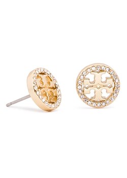 Tory Burch Kolczyki Crystal Logo Circle Stud Earring 53422 Złoty ze sklepu MODIVO w kategorii Kolczyki - zdjęcie 168449465