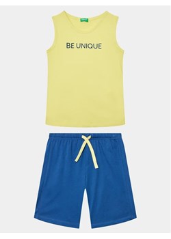 United Colors Of Benetton Komplet t-shirt i spodenki 3096CK005 Żółty Regular Fit ze sklepu MODIVO w kategorii Komplety chłopięce - zdjęcie 168456437