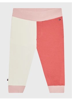Tommy Hilfiger Spodnie dresowe Logo Colorblock KN0KN01516 Różowy Regular Fit ze sklepu MODIVO w kategorii Spodnie i półśpiochy - zdjęcie 168461219