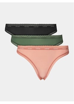 Calvin Klein Underwear Komplet 3 par stringów 000QD3802E Kolorowy ze sklepu MODIVO w kategorii Majtki damskie - zdjęcie 168464229