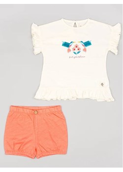 Zippy Komplet t-shirt i spodenki ZBGAP0602 23009 Beżowy Regular Fit ze sklepu MODIVO w kategorii Komplety niemowlęce - zdjęcie 168466907