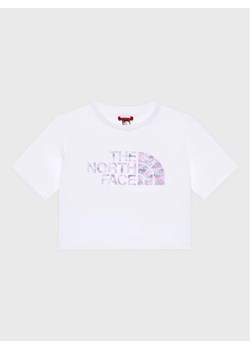 The North Face T-Shirt Crop Easy NF0A83EU Biały Regular Fit ze sklepu MODIVO w kategorii Bluzki dziewczęce - zdjęcie 168473469