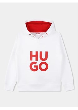 Hugo Bluza G25152 D Biały Regular Fit ze sklepu MODIVO w kategorii Bluzy chłopięce - zdjęcie 168475329