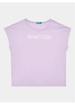 United Colors Of Benetton T-Shirt 3I1XC10C0 Fioletowy Regular Fit ze sklepu MODIVO w kategorii Bluzki dziewczęce - zdjęcie 168479457