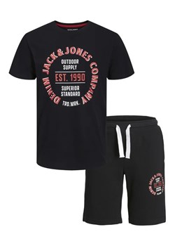 Jack&Jones Junior Komplet t-shirt i szorty sportowe 12235271 Czarny Regular Fit ze sklepu MODIVO w kategorii Komplety chłopięce - zdjęcie 168485149