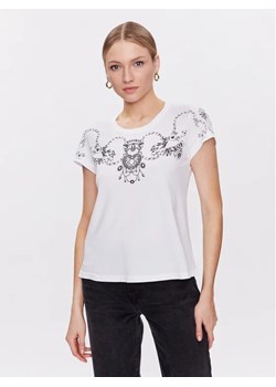 Pinko T-Shirt Tematico 101164 A0V2 Biały Regular Fit ze sklepu MODIVO w kategorii Bluzki damskie - zdjęcie 168490047