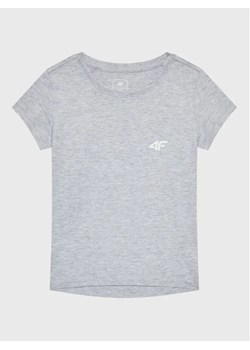 4F T-Shirt HJZ22-JTSD001 Szary Regular Fit ze sklepu MODIVO w kategorii Bluzki dziewczęce - zdjęcie 168499199