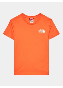 The North Face T-Shirt Simple Dome NF0A82EA Pomarańczowy Regular Fit ze sklepu MODIVO w kategorii T-shirty chłopięce - zdjęcie 168500578