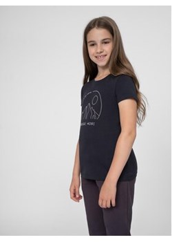 4F T-Shirt 4FJSS23TTSHF387 Granatowy Regular Fit ze sklepu MODIVO w kategorii Bluzki dziewczęce - zdjęcie 168505429