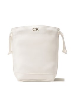 Calvin Klein Jeans Torebka Re-Lock Drawstring Bag Mini K60K610450 Biały ze sklepu MODIVO w kategorii Torebki worki - zdjęcie 168505646