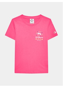Champion T-Shirt 404681 Różowy Regular Fit ze sklepu MODIVO w kategorii Bluzki dziewczęce - zdjęcie 168506139