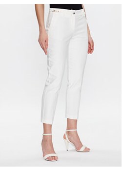 Morgan Spodnie materiałowe 231-PRAZY.F Biały Slim Fit ze sklepu MODIVO w kategorii Spodnie damskie - zdjęcie 168506205