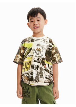 Desigual T-Shirt 23SBTK04 Beżowy Regular Fit ze sklepu MODIVO w kategorii T-shirty chłopięce - zdjęcie 168506637