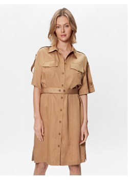 Calvin Klein Sukienka koszulowa Drapy K20K205246 Beżowy Relaxed Fit ze sklepu MODIVO w kategorii Sukienki - zdjęcie 168506675