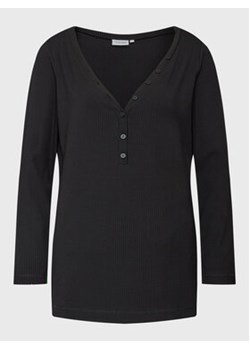 Calvin Klein Curve Bluzka Inclu Modal Rib Henley K20K205460 Czarny Regular Fit ze sklepu MODIVO w kategorii Bluzki damskie - zdjęcie 168508285