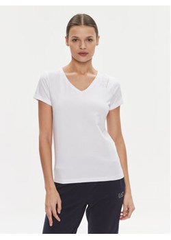 EA7 Emporio Armani T-Shirt 3DTT01 TJFKZ 1100 Biały Slim Fit ze sklepu MODIVO w kategorii Bluzki damskie - zdjęcie 168508949