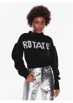 ROTATE Sweter Knit Puff-Sleeve RT2286 Czarny Regular Fit ze sklepu MODIVO w kategorii Swetry damskie - zdjęcie 168509207