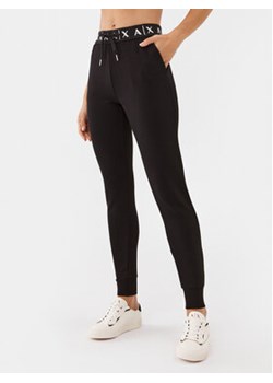 Armani Exchange Spodnie dresowe 6RYP81 YJEGZ 1200 Czarny Regular Fit ze sklepu MODIVO w kategorii Spodnie damskie - zdjęcie 168509425