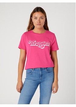 Wrangler T-Shirt W7N4D3P62 112332090 Różowy Regular Fit ze sklepu MODIVO w kategorii Bluzki damskie - zdjęcie 168510576