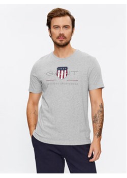 Gant T-Shirt Reg Archive Shield Ss 2003199 Szary Regular Fit ze sklepu MODIVO w kategorii T-shirty męskie - zdjęcie 168511166