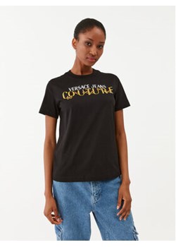 Versace Jeans Couture T-Shirt 75HAHF01 Czarny Regular Fit ze sklepu MODIVO w kategorii Bluzki damskie - zdjęcie 168513988