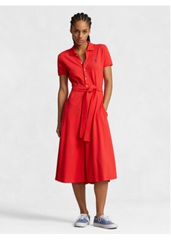 Polo Ralph Lauren Sukienka koszulowa Btn Polo Drs 211913304002 Czerwony Regular Fit ze sklepu MODIVO w kategorii Sukienki - zdjęcie 168514186