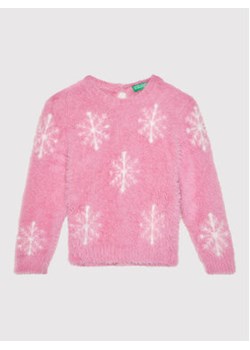 United Colors Of Benetton Sweter 117LQ1147 Różowy Regular Fit ze sklepu MODIVO w kategorii Bluzy i swetry - zdjęcie 168517295