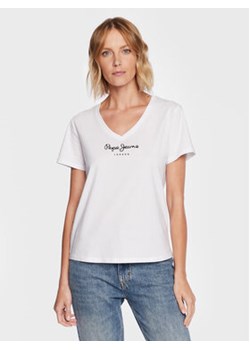 Pepe Jeans T-Shirt Wendy PL505482 Biały Regular Fit ze sklepu MODIVO w kategorii Bluzki damskie - zdjęcie 168517477