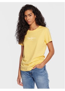 Pepe Jeans T-Shirt Wendy PL505480 Żółty Regular Fit ze sklepu MODIVO w kategorii Bluzki damskie - zdjęcie 168517948
