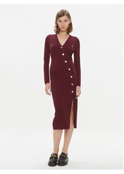 Pinko Sukienka dzianinowa Camoscio 101925 A16I Bordowy Slim Fit ze sklepu MODIVO w kategorii Sukienki - zdjęcie 168518818