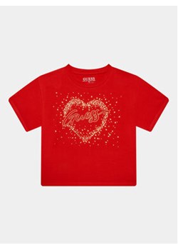 Guess T-Shirt J3BI06 J1314 Czerwony Regular Fit ze sklepu MODIVO w kategorii Bluzki dziewczęce - zdjęcie 168519367