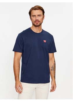 Wrangler T-Shirt Sign Off 112341127 Granatowy Regular Fit ze sklepu MODIVO w kategorii T-shirty męskie - zdjęcie 168519457