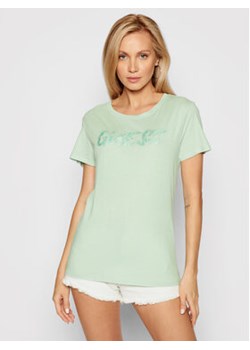Guess T-Shirt Pool Reflection Logo W1YI45 RA0Q0 Zielony Regular Fit ze sklepu MODIVO w kategorii Bluzki damskie - zdjęcie 168519709