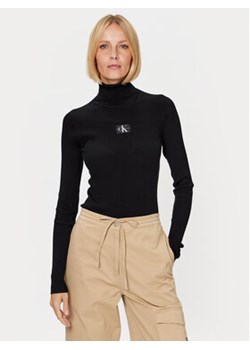 Calvin Klein Jeans Golf J20J221688 Czarny Slim Fit ze sklepu MODIVO w kategorii Swetry damskie - zdjęcie 168520117
