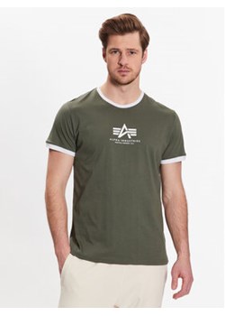 Alpha Industries T-Shirt Basic T Contrast 106501 Zielony Regular Fit ze sklepu MODIVO w kategorii T-shirty męskie - zdjęcie 168520907