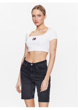 Tommy Jeans T-Shirt Archive DW0DW15312 Biały Slim Fit ze sklepu MODIVO w kategorii Bluzki damskie - zdjęcie 168521877
